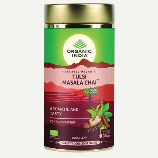 Organic India Tulsi Masala Chai – Loose Leaf Tea (100g) image 0