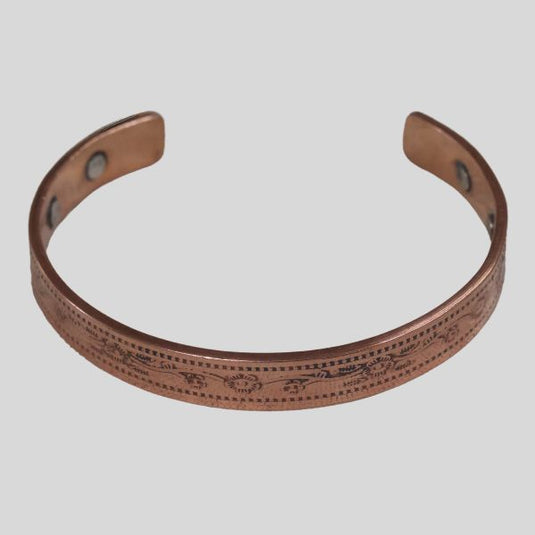 Copper Bracelet - Floral Design image 0