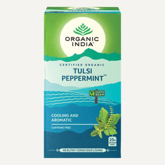 Organic India Tulsi Peppermint Tea – Cooling & Digestive Herbal Tea (25 Tea Bags) image 0