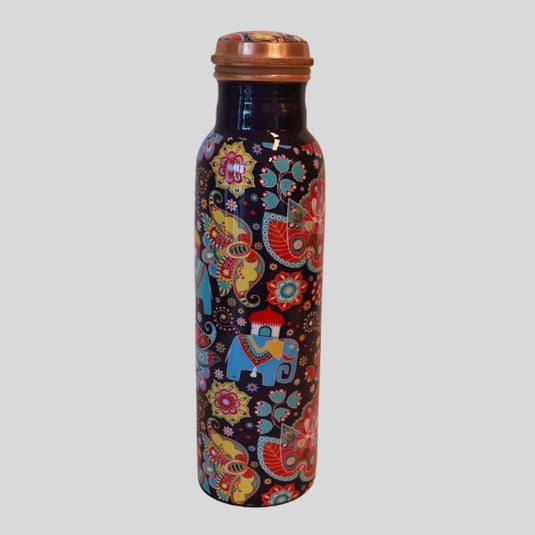 Copper Water Bottle Mandala Print (1 Ltr) image 0