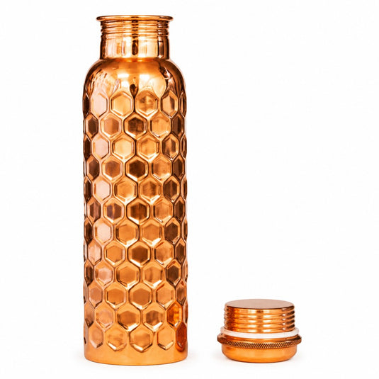 Copper Water Bottle Diamond Honeycomb (950 ml)