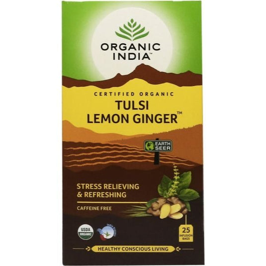 Organic India Tulsi Lemon Ginger Tea 25Teabags image 0