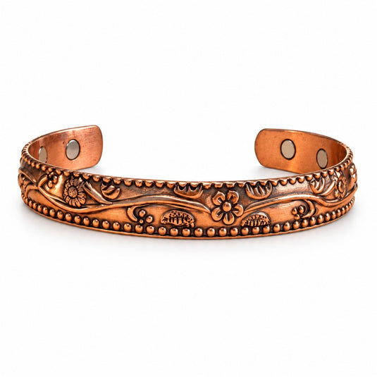 Floral Magnetic Copper Bracelet