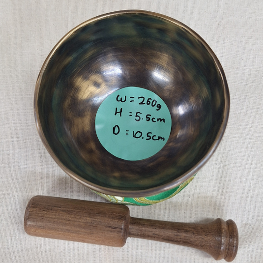 Handcrafted Singing Bowl Set with Cushion and Mallet (Style F) – 260g image 1