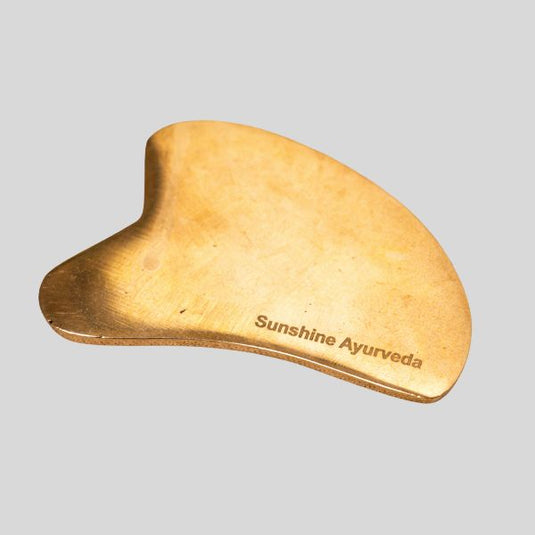 Face Kansa Gua Sha – Ayurvedic Bronze Facial Massage Tool image 0