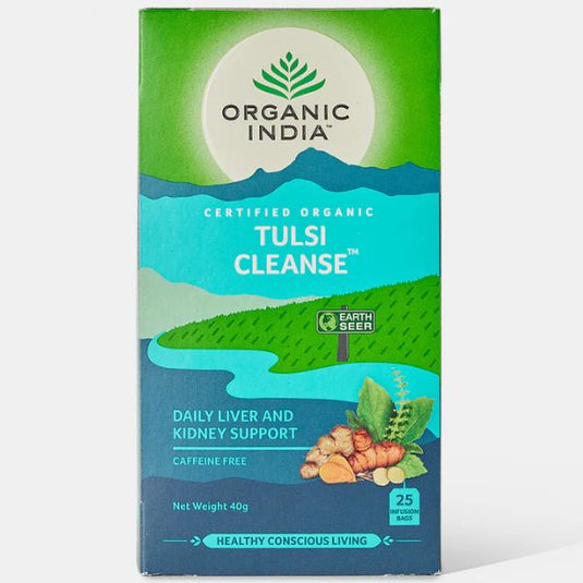 Organic India Tulsi Cleanse Tea – Detox & Kidney Support (25 Tea Bags) image 0