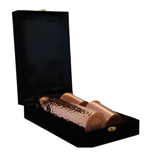 Copper water bottle + Cups Gift Set image 0