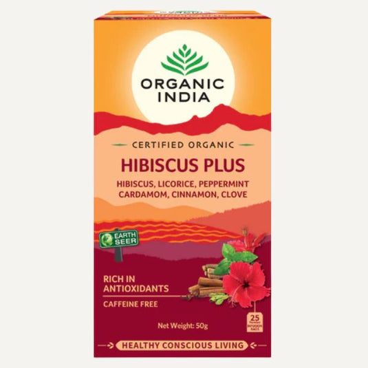 Organic India Tulsi Hibiscus Tea – Heart Health & Rejuvenation (25 Tea Bags) image 0