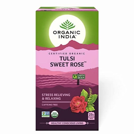 Organic India Tulsi Sweet Rose Tea 25Teabags image 0