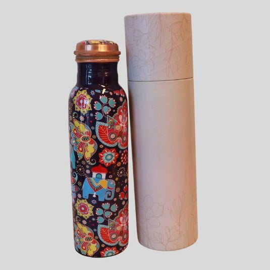 Copper Water Bottle Mandala Print (1 Ltr) image 1