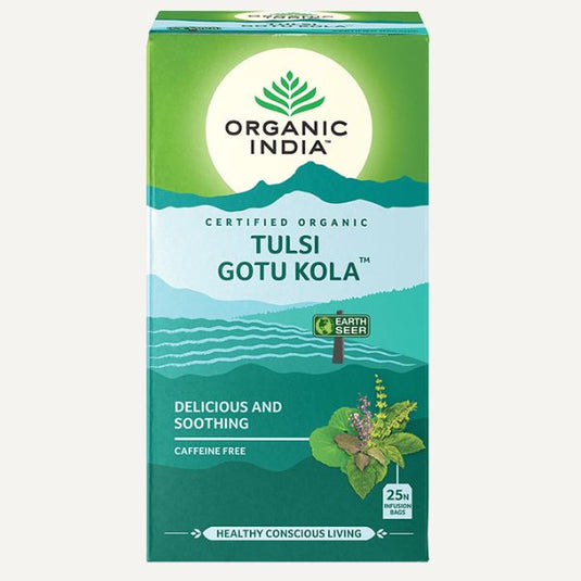 Organic India Tulsi Gotu Kola Tea – Memory & Mental Clarity Support (25 Tea Bags) image 0