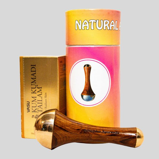 Kansa Wand Massager | Double Sided – Marma & Face with Kumkumadi Tailam image 0