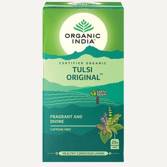 Organic India Tulsi Original Tea – Stress Relief & Immunity Boost (25 Tea Bags) image 0