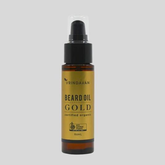 Vrindavan Beard Oil Gold 60ml – Organic Nourishment & Beard Growth image 0