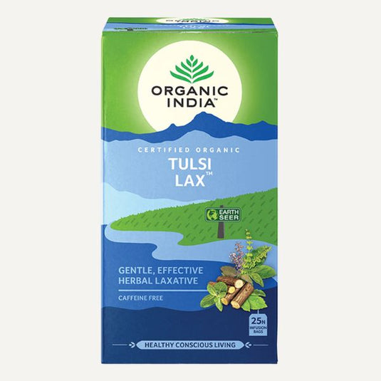 Organic India Tulsi Lax Tea – Natural Relief for Constipation & Digestion (25 Tea Bags) image 0