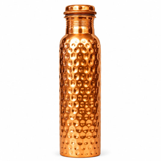Copper water bottle Hammered 650ml