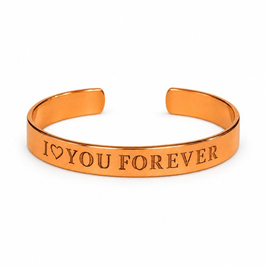 Copper Bracelet - I Love You Forever Print