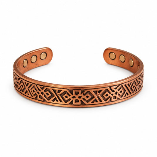 Tribal Pattern Magnetic Copper Bracelet
